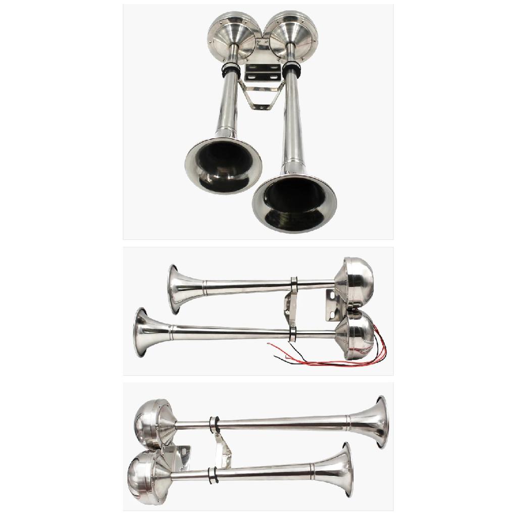 Single Tube Marine Electric Flute Horn Ship Cruise Stainless Steel 12v24v Electric Horn AFI Super Loud Speed Boat Accessories
