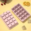Square Silicone Ice Cubes Tray Mold 15-Grid With Lid Easy Release Food Grade Freezer Ice Molds Frozens Whiskey Ice Cubes Tray