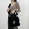 Womens Large Capacity Handbag Female Plush Messenger Bag Shoulder Crossbody Bag