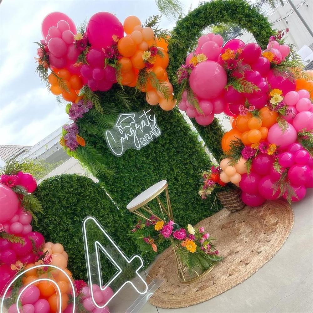 40pcs Hot Pink Orange Balloons, 10 Inch Latex Balloon for Birthday Bridal Shower Wedding Engagement Summer Party Decorations