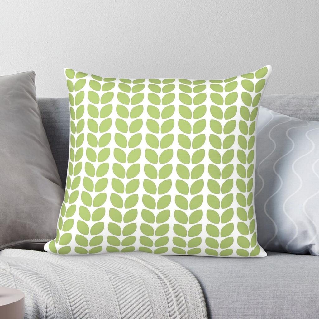 Leaves Green Square Pillowcase Polyester Linen Velvet Creative Zip Decor Throw Pillow Case Room Cushion Case