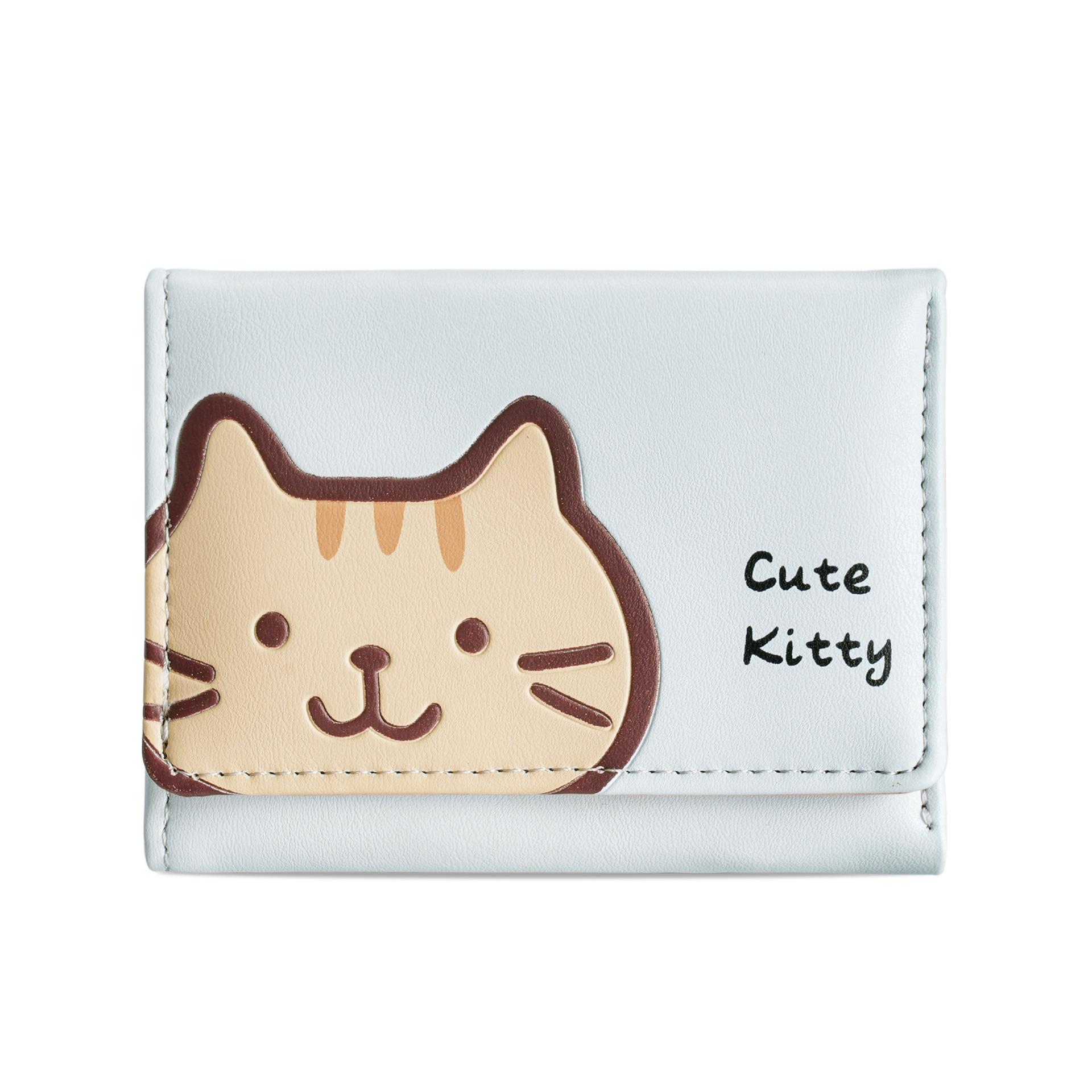 Muppet Kitten Cute Lady Wallet Card Bag Buckle With Pu Short 30 Change Bag Wallet светло-синий 1390₽