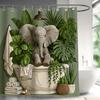 Funny Elephant Shower Curtain,Lovely Bathing Elephant Bathtub Curtain,Animal Pet Bathroom Decor,Fabric Waterproof Bathroom