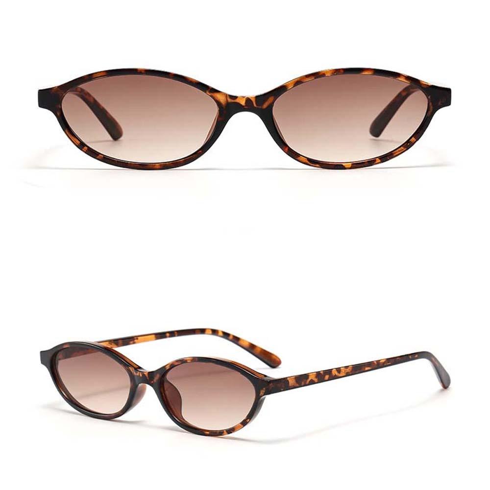 New Retro Cat Eye Sunnies Leopard Print PC Women HD Sunglasses Lightweight Elliptical Anti-UV Glasses Punk Style
