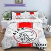 AFC Ajax Custom Name Pattern Bedding,Quilt Set Quilt Cover Pillowcase Home Birthday Gift(1 * Duvet Cover + 2 * Pillowcase, Without Core)