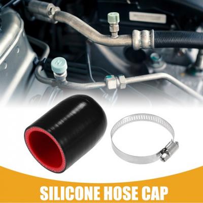 42mm 165" ID Universal Silicone Hose Cap with Clamp for Car Black Red