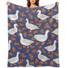 Geese in The meadow - Navy blues Throw Blanket For Sofa Thin Camping Thins Bed covers Blankets