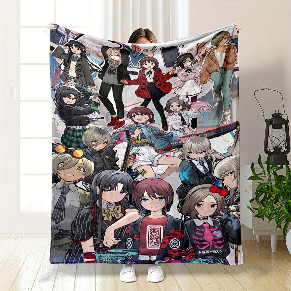 A Vibrant Group of Anime-styled Characters In Diverse Outfits and Poses. for All Seasons Blanket Lunch Break Throw Gift