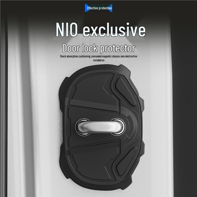 NIO Door Lock Buckle Protector: Thick Silicone Pad for Shock Absorption, Corrosion, and Rust Prevention.