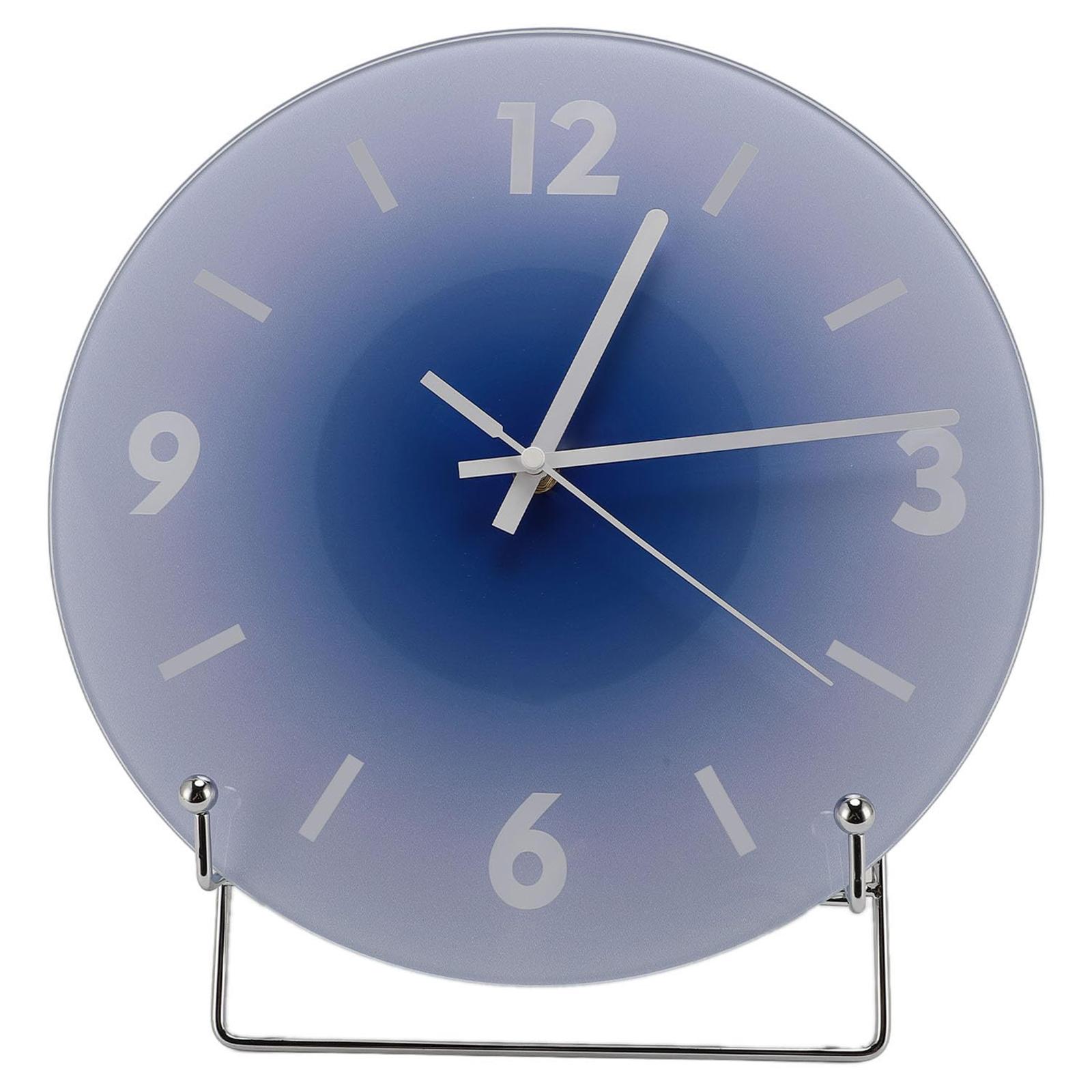 

12 inch Sunset Wall Clock with Bracket Battery Operated Gradient Glass Silent Clocks for Home (No Battery) B