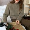 Premium Retro Sweater Women's Spring and Autumn New Soft Waxy Gentle Thickened Twist Knitted Sweater Short Top Women