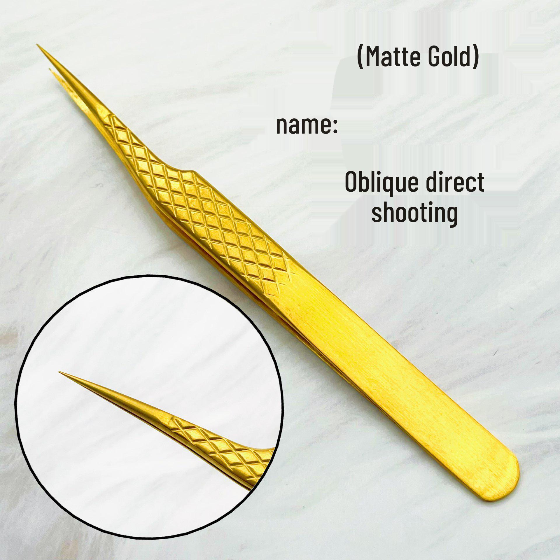 Gold Precision Eyelash Extension Tweezers: Mesh, Feather, Dolphin, Blooming Styles