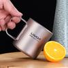 Lixada 330ml Double Wall Titanium Water Cup Coffee Tea Mug for Home Outdoor Camping Hiking