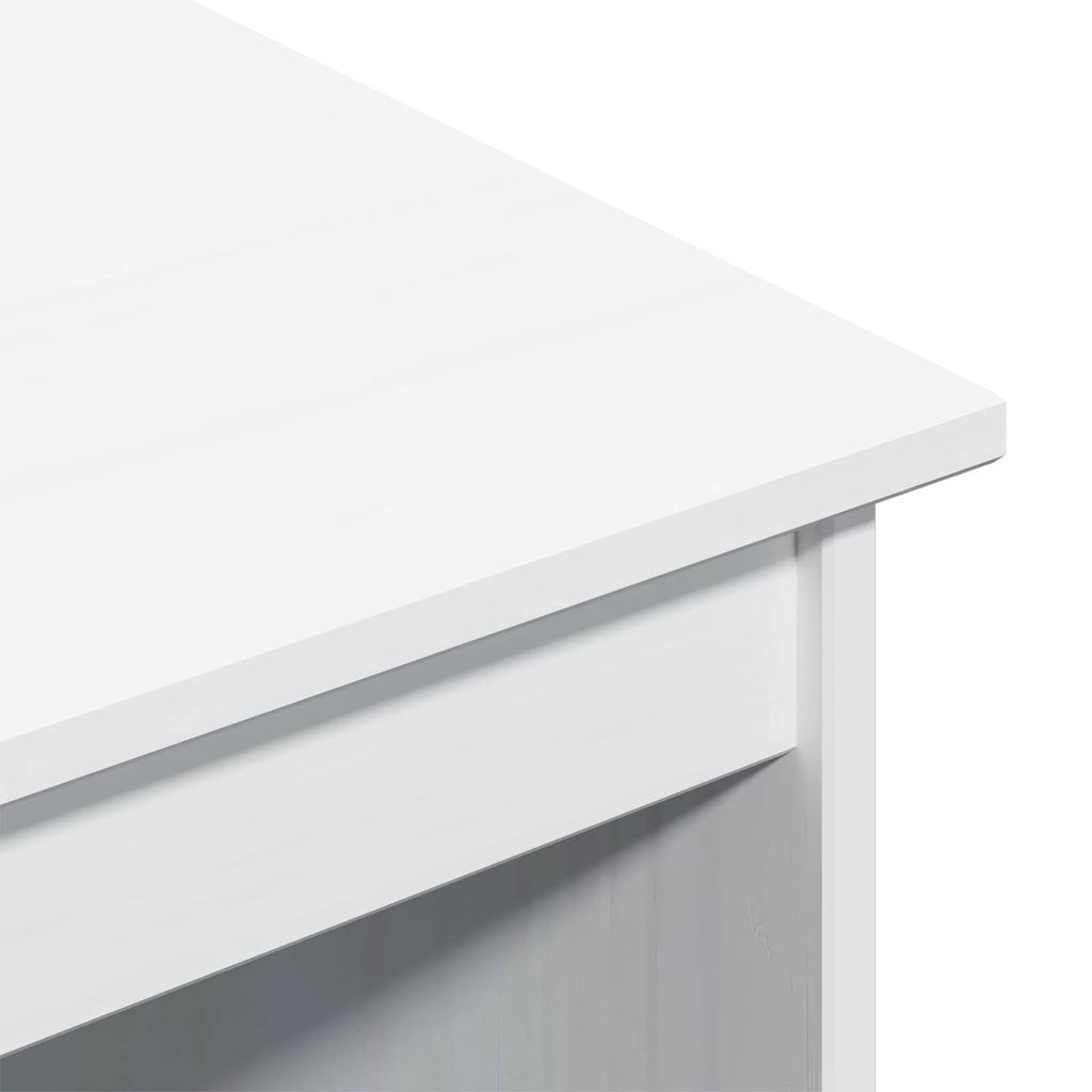 Desk Cabinet Set 2 Pieces White Solid Pine Wood