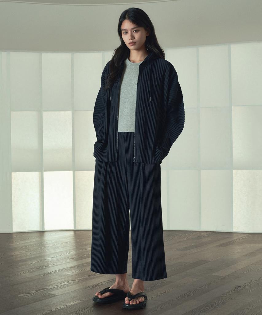 Tienjiti W Yoyogi Pleats Wide Pants (Navy) Tnpa6E108N2