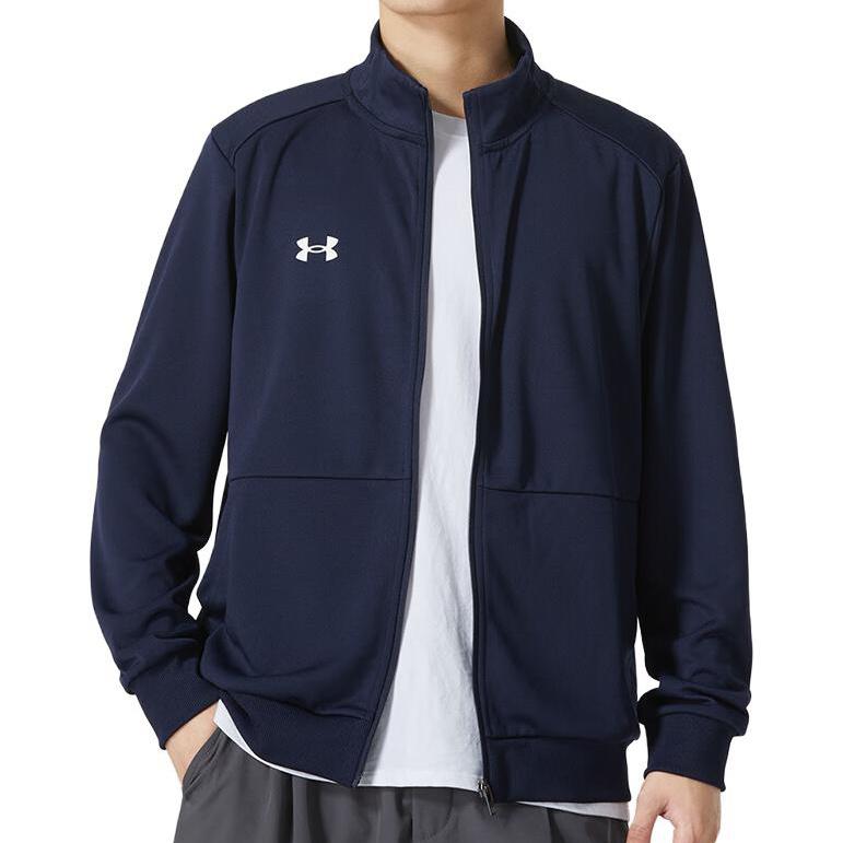 Under Armour Solid Color Stand Collar Casual Fitness Jacket Men Jacket Blue 23600304-409