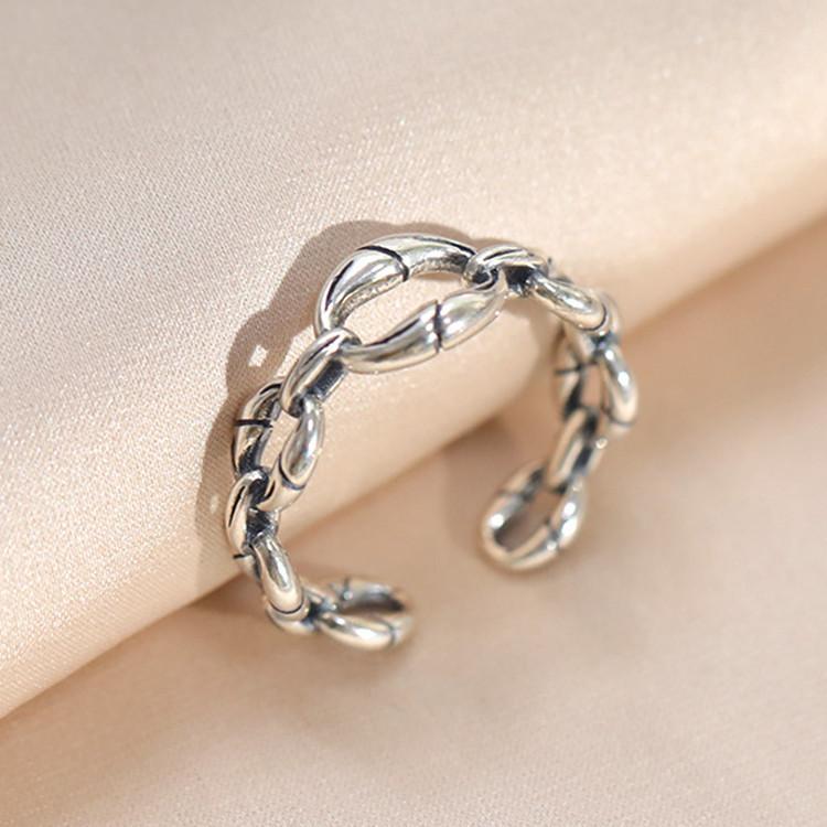 925er Sterlingsilber Luxusschmuck Ellipsenkette Stapelbare Damenringe Elegante Accessoires Großhandel Geld 925
