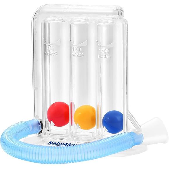 Breathing Exercise Device for Lungs, Incentive Spirometer,Upgraded Capacity 1900cc/sec, Improves Breathing and Lung Function Transparent-blue06