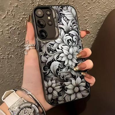 White Floral Phone Case for Samsung Galaxy S25 Ultra/S24 A55/A56/S21