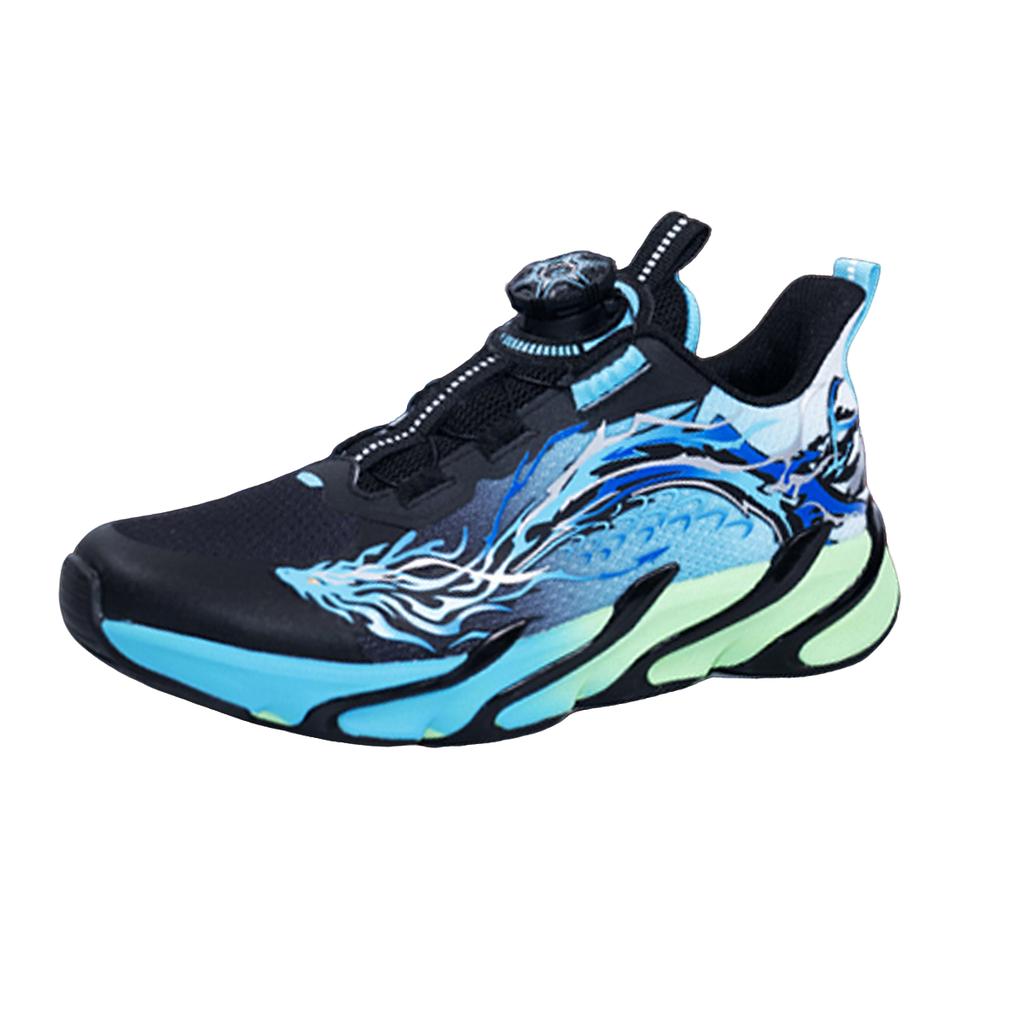 Anta Childrens Red Flame 6.0 Comfortable Casual Low-Top Running Shoes Kids Sneaker Black Lake-Blue Anta-White 312515524R-6