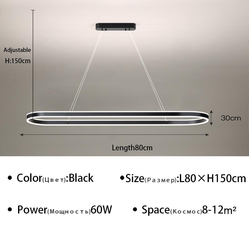 Modern Ring LED Pendant Lamps Dimmable For Kitchen Office Restaurant Dining Living Room Minimalist Chandelier Lighting Fixture