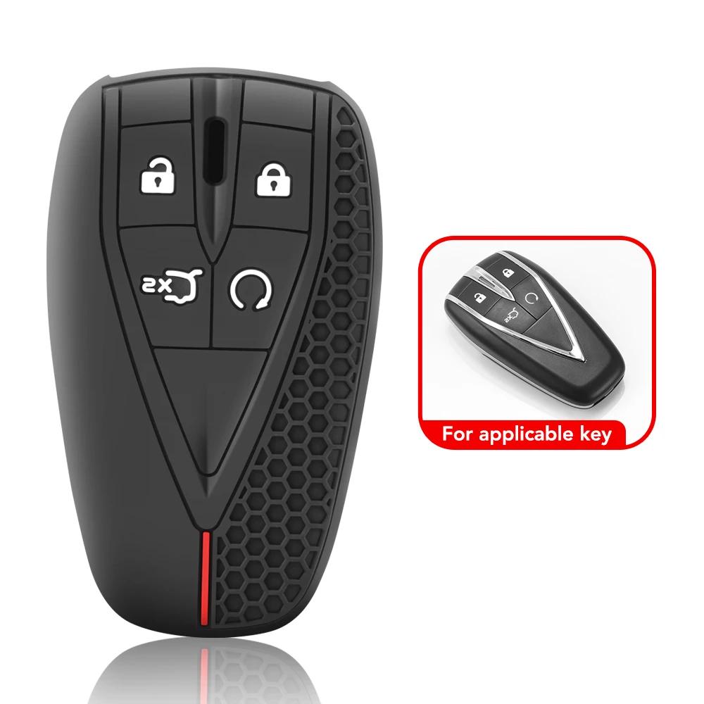 

4 кнопки силиконовый автомобильный пульт дистанционного ключа чехол чехол для Changan CS35 Plus CS55 Plus CS75 Plus 2019 2020 ключ защитная сумка держатель чёрный