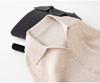 Women's Polo Collar 100% Wool Sweater: Autumn/Winter Cable Knit Stylish Base Layer