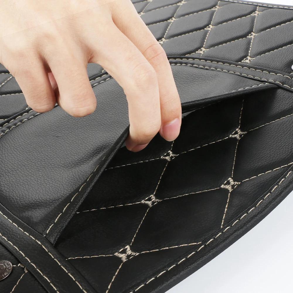 PU Leather Car Seat Back Pad With Storage Bag Anti-kick Mat For Opel Vauxhall Astra J K Crossland X Grandland Insignia B Zafira wb3
