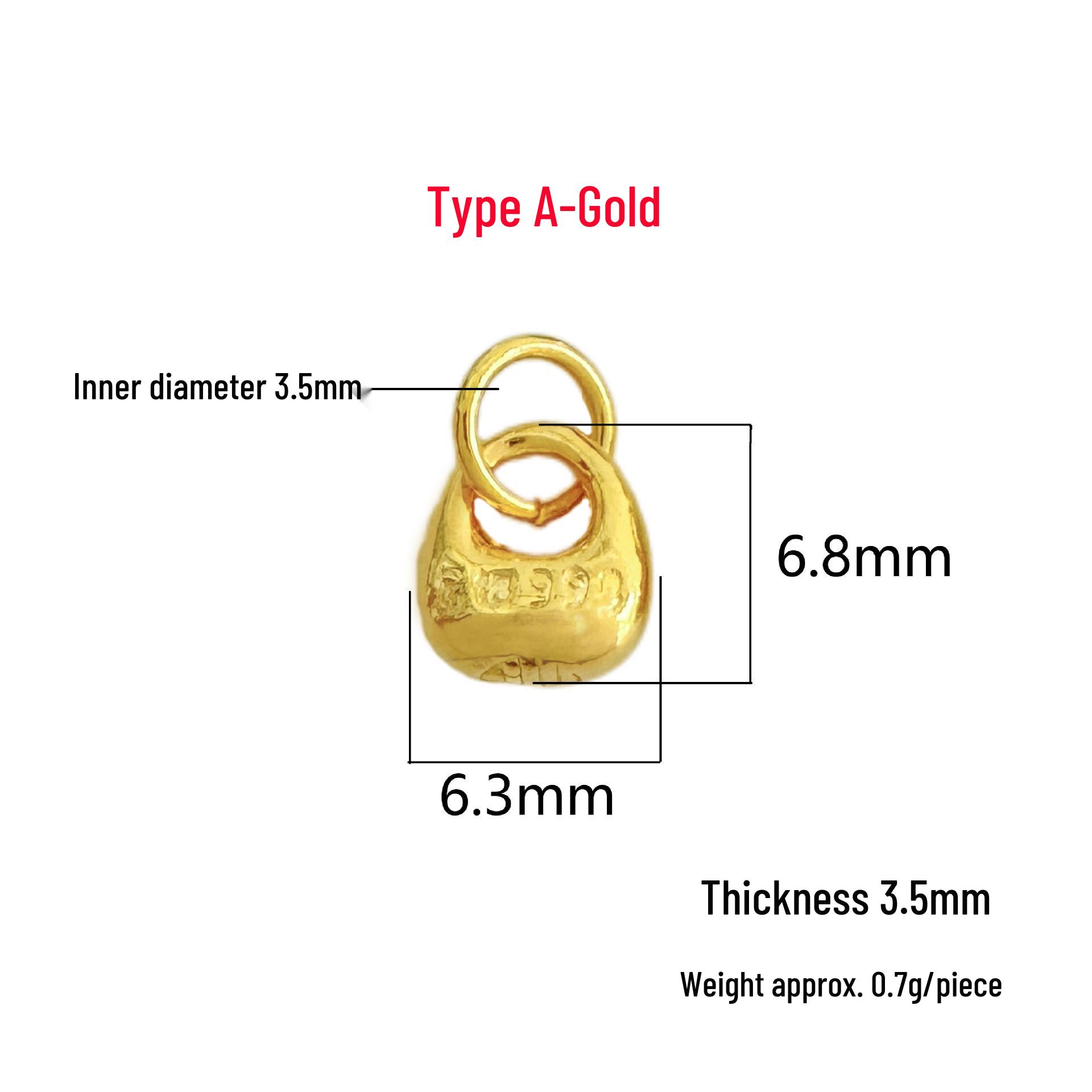 S999 Sterling Silver Fu Character Ingot Pendant for DIY Crystal Bracelet Necklace with Gold Beading and Braided Rope 999 Sterling Silver