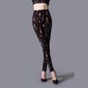 Women's Spring & Autumn Thin Milk Silk Elastic Paw Print Leggings - Cartoon Print Skinny Pants for Outerwear