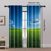 2pc,  Window Curtains Prairie Sky Polyester,Without Electricity Birthday Party for College Dormitory Decoration