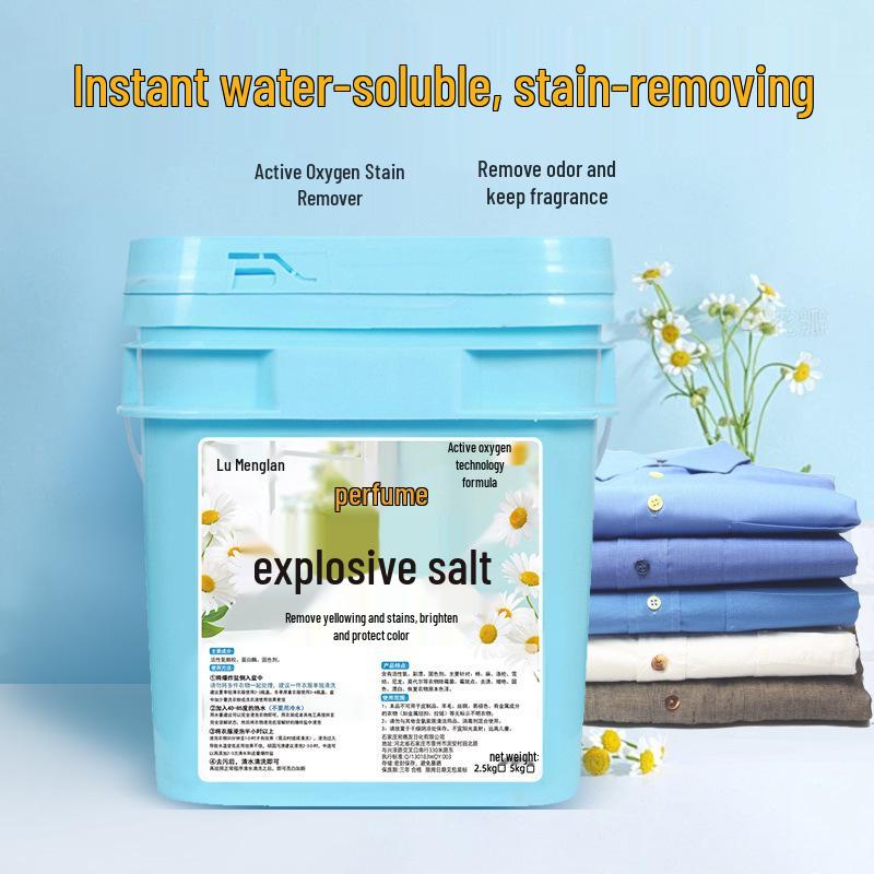 Effervescent Salt Stain Remover: 5 Lb Pack for Whitening and De-Yellowing White Clothes