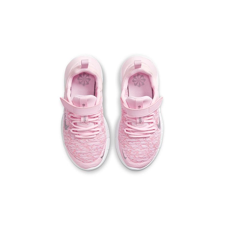 Nike Free RN 2021 PS Pink Foam Kids Sneakers White Pink-Glaze Metallic-Silver CZ3996-610