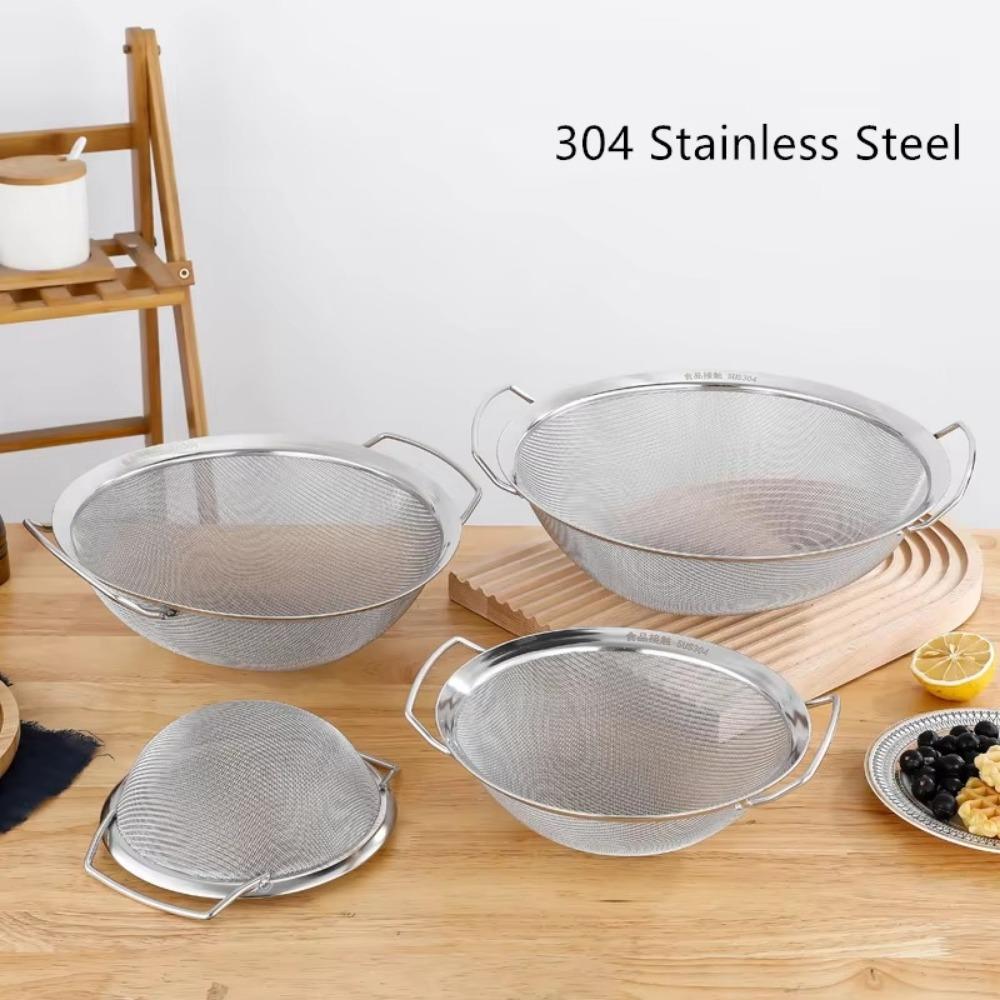 Large Strainer Basket Fine Mesh Food Filter Drainer New Juice Rice Flour Sieve Cooking Utensil