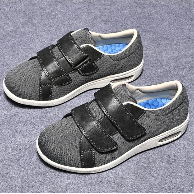 Herren- und Damenschuhe für breite und geschwollene Füße, bequeme Freizeitschuhe, große Größen, Klettverschluss-Schuhe für nach Operationen und Knochenprobleme