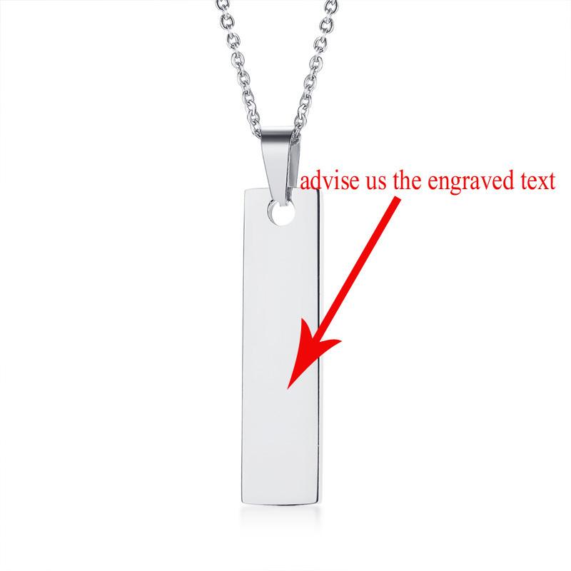Personalized Women Bar Necklaces Pendant Custom Name Stainless Steel Charm Female Collar