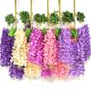 Wisteria Hanging Flowers Artificial Fake Decorative Vine Garland for Bedroom Wall Decor Lush Greenery Fake Flower Vines 3.6 Ft