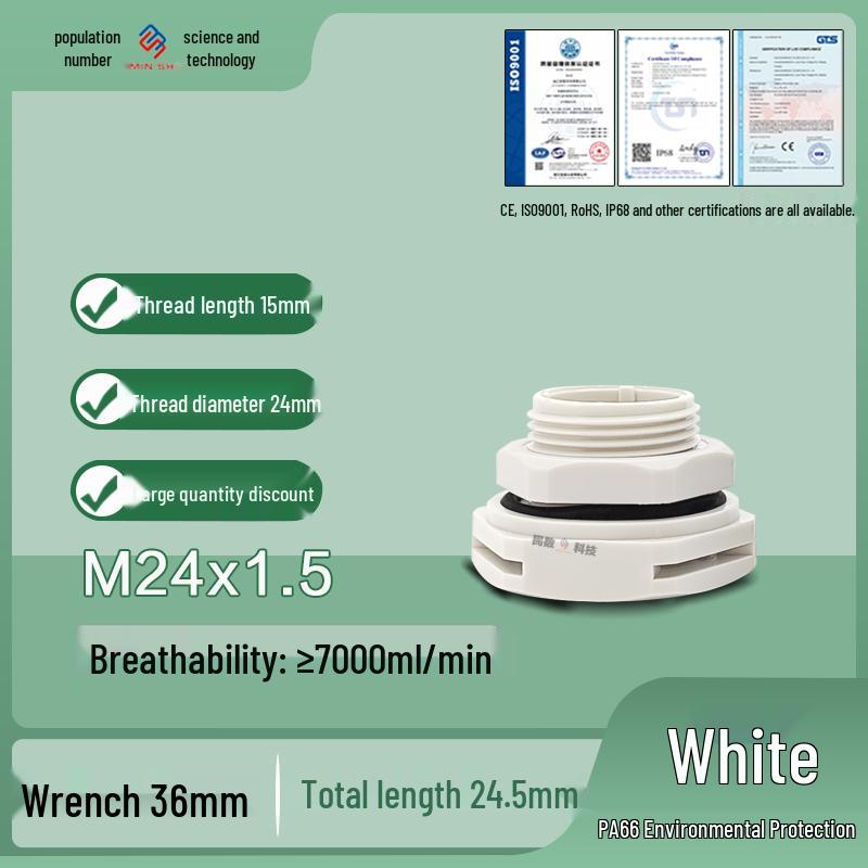 M12 Waterproof Breathable Nylon Automatic Vent and Pressure Relief Valve for Fermentation