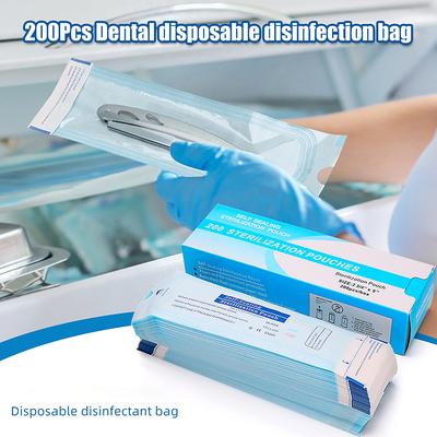200Pcs Self-Seal Sterilization Pouches 6 Sizes Medical-Grade Autoclavable Bags Instrument Disinfection Bag Dental Supplies