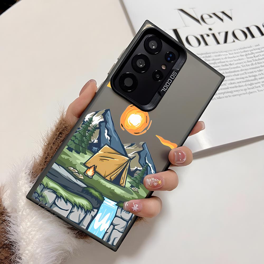

Mountain Graffiti Phone Case For Samsung Galaxy S25 Edge S24 S23 S22 S21 S20 Ultra Funda Silicone Silver Cover Galaxy S23 FE
