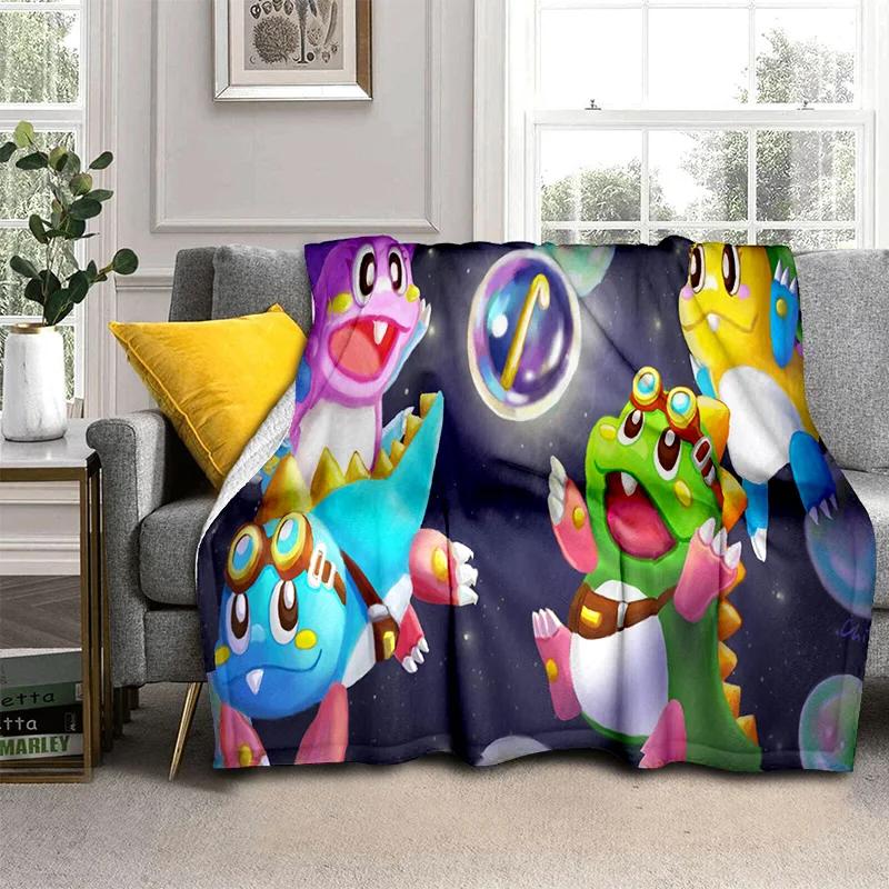 Bubble Bobble Cartoon Game Gamer 3D Blanket,Soft Throw Blanket for Home Bedroom Bed Sofa Picnic Travel Office Cover Blanket Kids