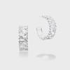 Raindrop Baguette and Round Cut J.Hoop Earrings [S925]