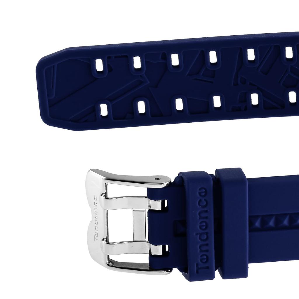 TENDENCE Watch TY023012 KINGDOME Blue Silicone Quartz 50mm Watch Men's