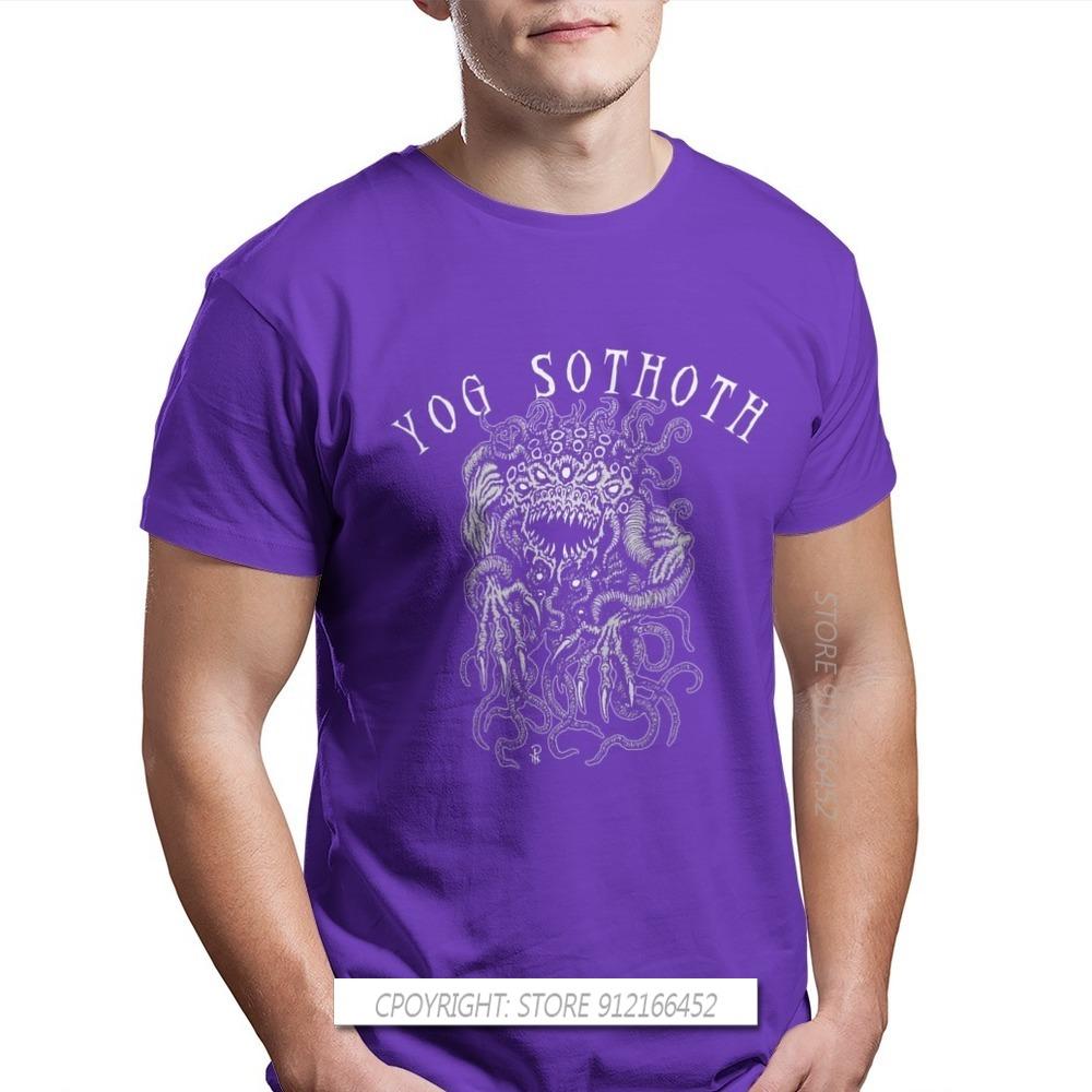 La Yog-Sothoth Streetwear Cthulhu Mythos Lovecraft Horror Great Old Ones Homme T-Shirts Pure Cotton Fashion Tee