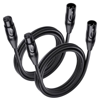 Cable Matters 2'li Set Premium XLR Kablolar Oksijensiz Bakır XLR Erkek - Dişi Mikrofonlar ve Siyah 1.8m, OFC, Hoparlörler için