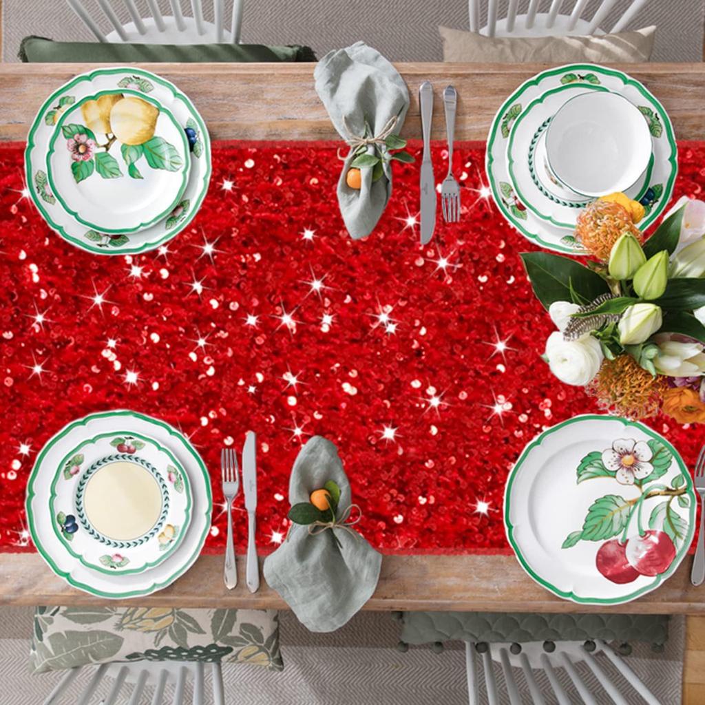 Třpytivý flitrový běhoun na stůl s motivem mořské panny: Ideální pro svatby, večírky a sváteční výzdobu