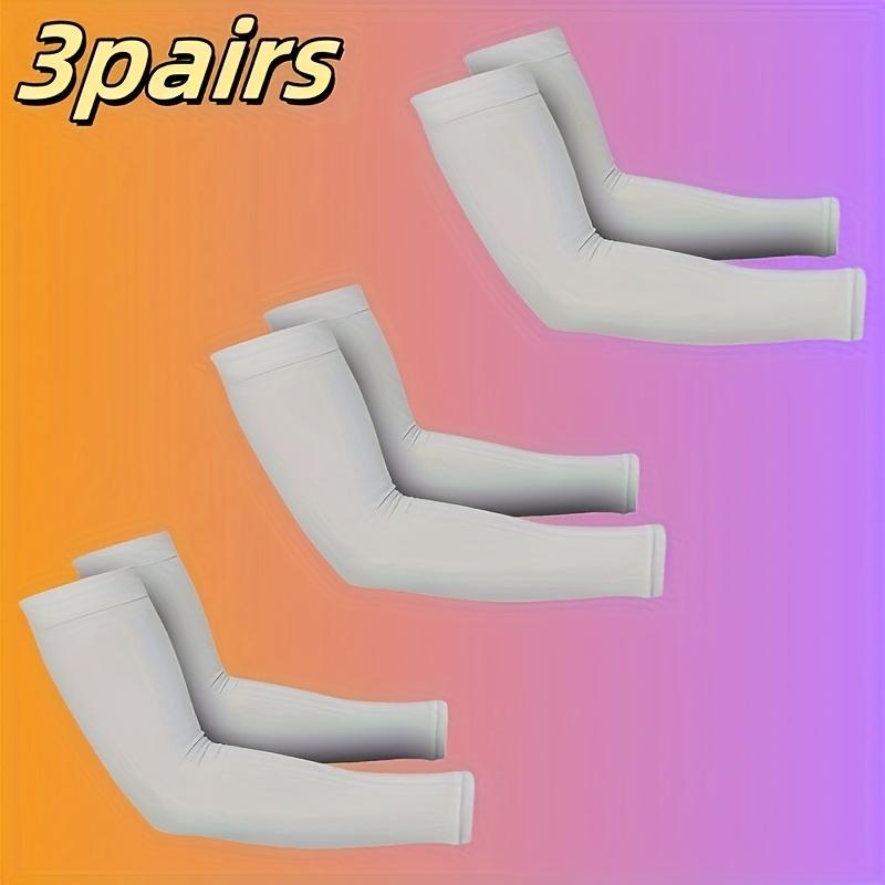 3pcs Ice Sleeves In Solid Colors for Both Men And Women, Summer Arm Covers, Straight Breathable Arm Sleeves Suitable for Cycling