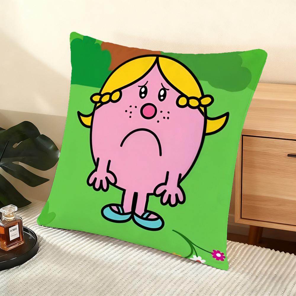 Cute Mr. M-Men Cushion Cover Soft Short Plush Pillow Cover Smooth Cozy Texture Aesthetic Cushion Case Home Decor