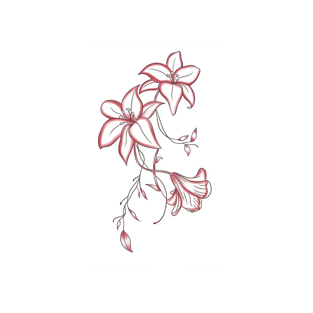 Retro Gradual Change Flower Tattoo Sticker, Realistic Vine Branches And Leaves, Long-Lasting Waterproof, Niche High-End Wrist Sticker