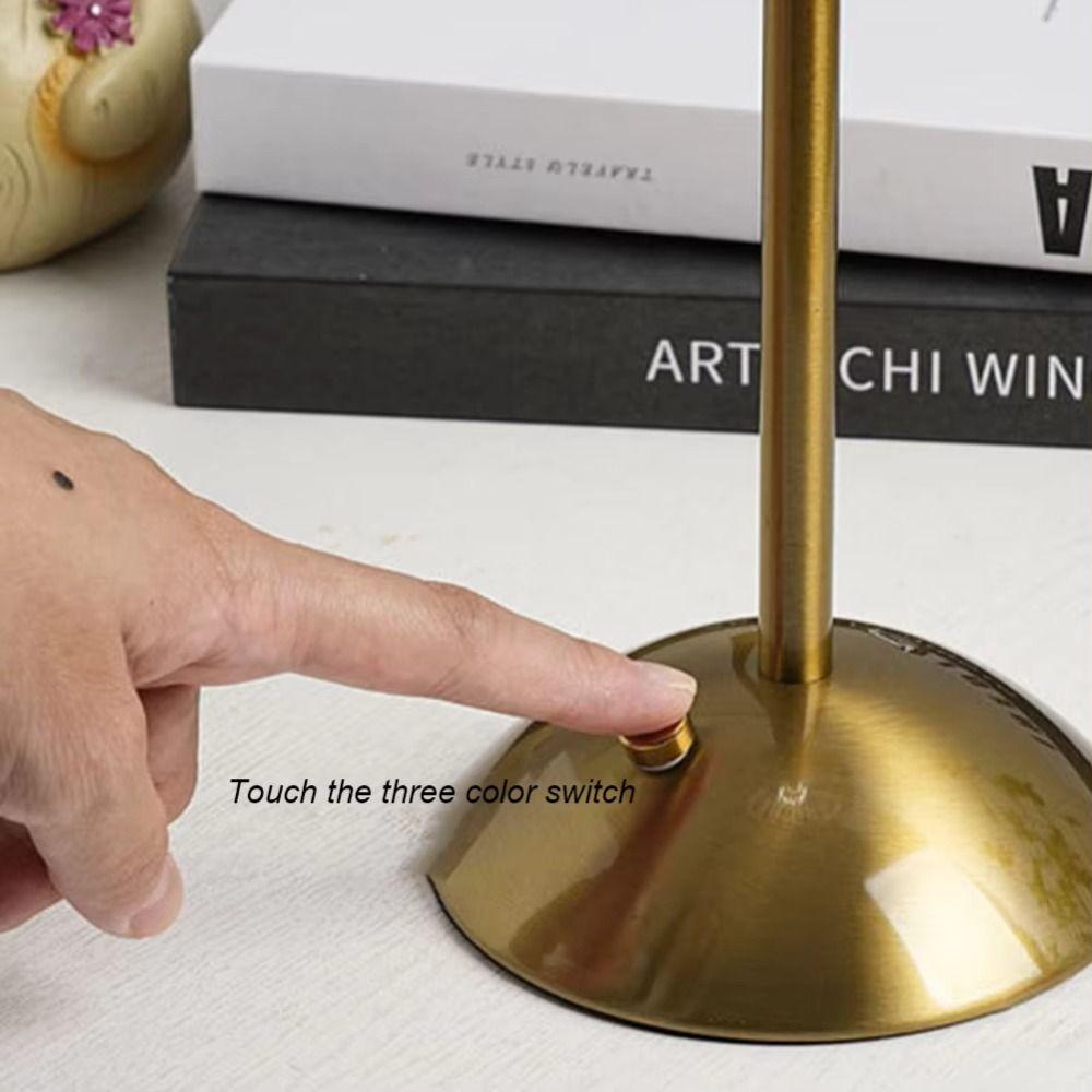 Metal Base Touch Bedside Lamp Touch Dimming LED Night Light Bedside Ambient Light Hotel Bar